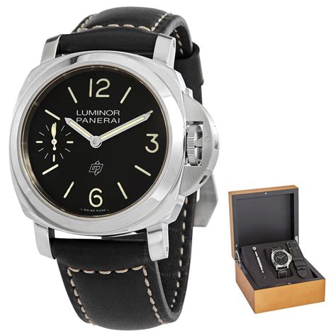 Panerai Luminor Logo Hand Wind Black Dial Men's .